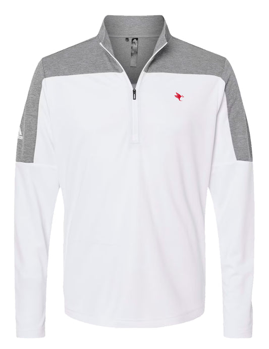 2024 - 1/4 Zip - Adidas White and Gray Pullover