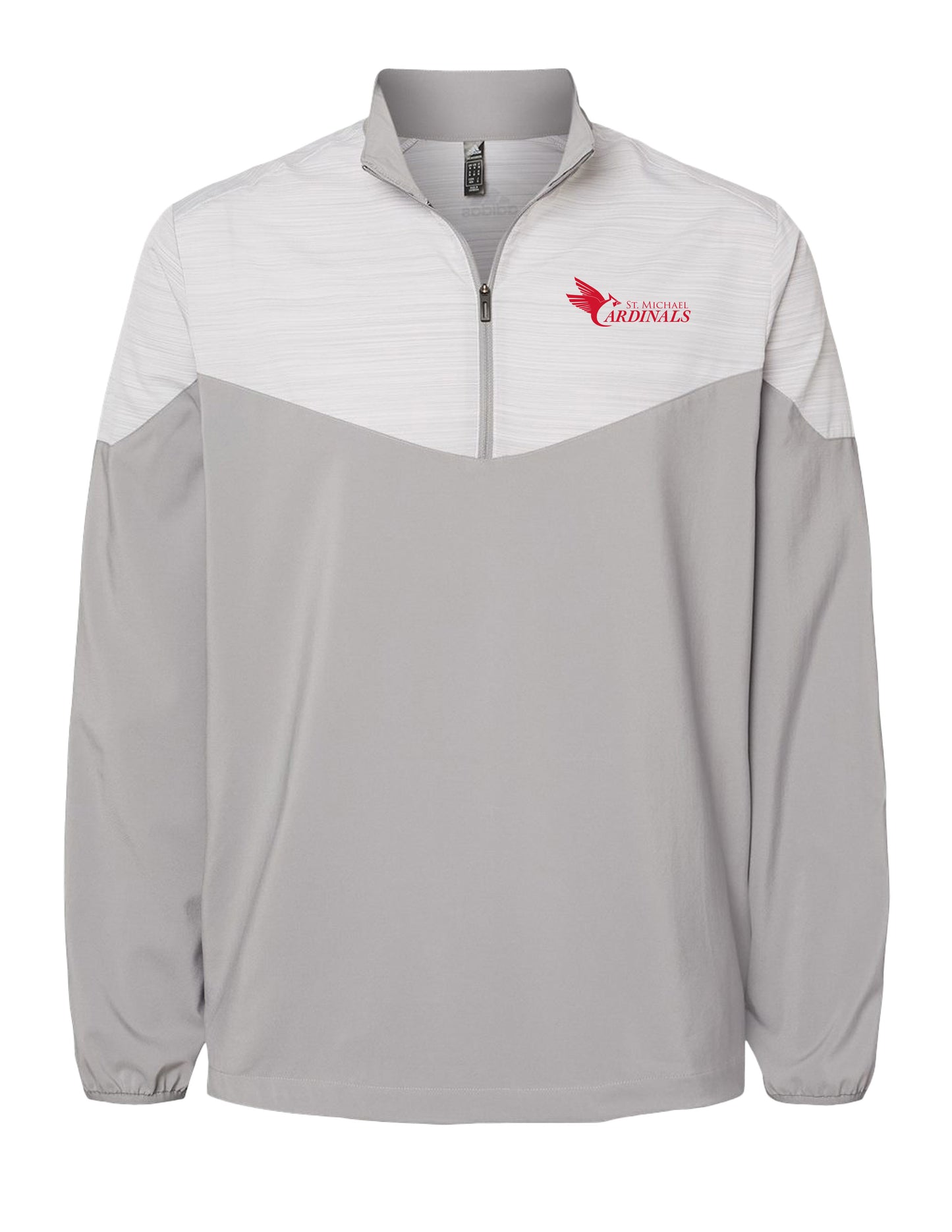 2024 - 1/4 zip-Spirit Store - Adidas Gray 2 Tone Pullover Jacket *Cardinal Logo is white on actual product